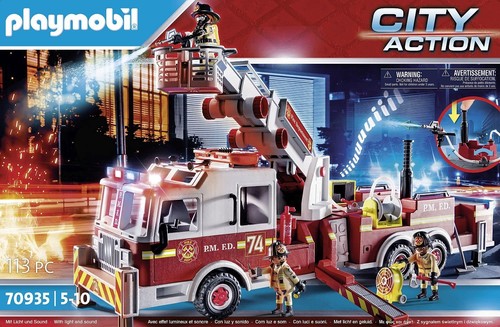 Playmobil Vehículos de Rescate: Camión de Bomberos con Escalera de Torre - Imagen 3 de 7