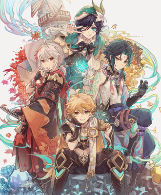 Genshin Impact Anime Soft Throw Blanket Kaedehara Kazuha Venti Xiao Aether