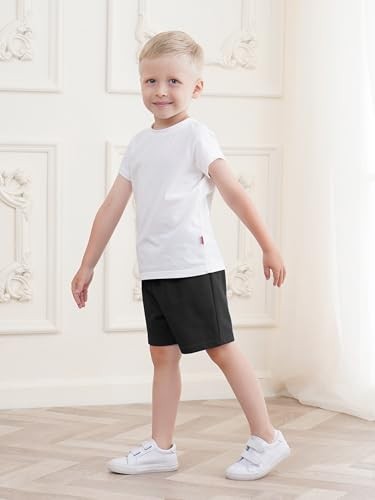 4 Pack Toddler Boys Shorts French Terry Boys Cotton Shorts with Drawstring - Picture 6 of 7