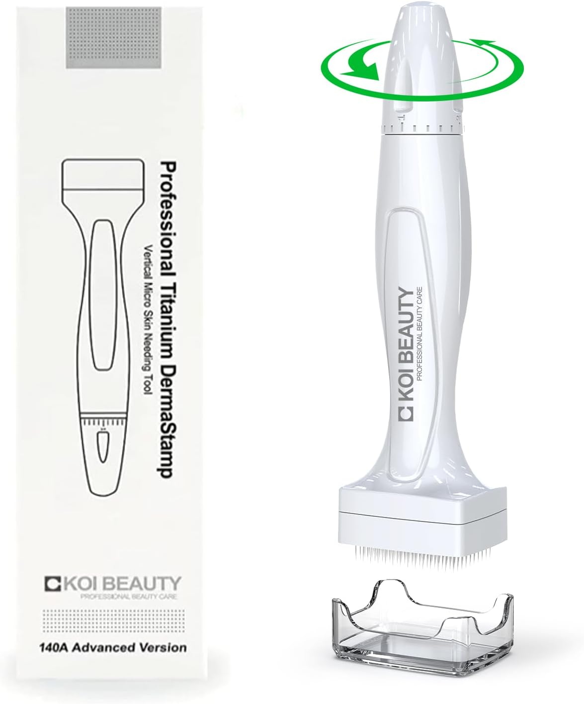 KOI BEAUTY Adjustable Derma Stamp, Professional Microneedling for Home, Dermasta
