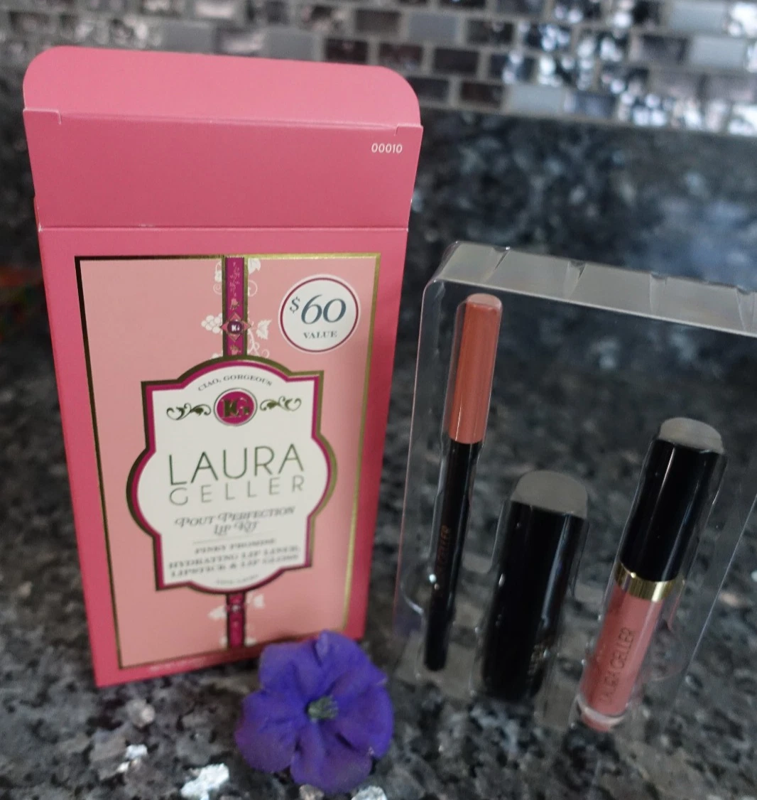 Laura Geller pout perfection lip kit lip liner lip gloss lipstick new in box