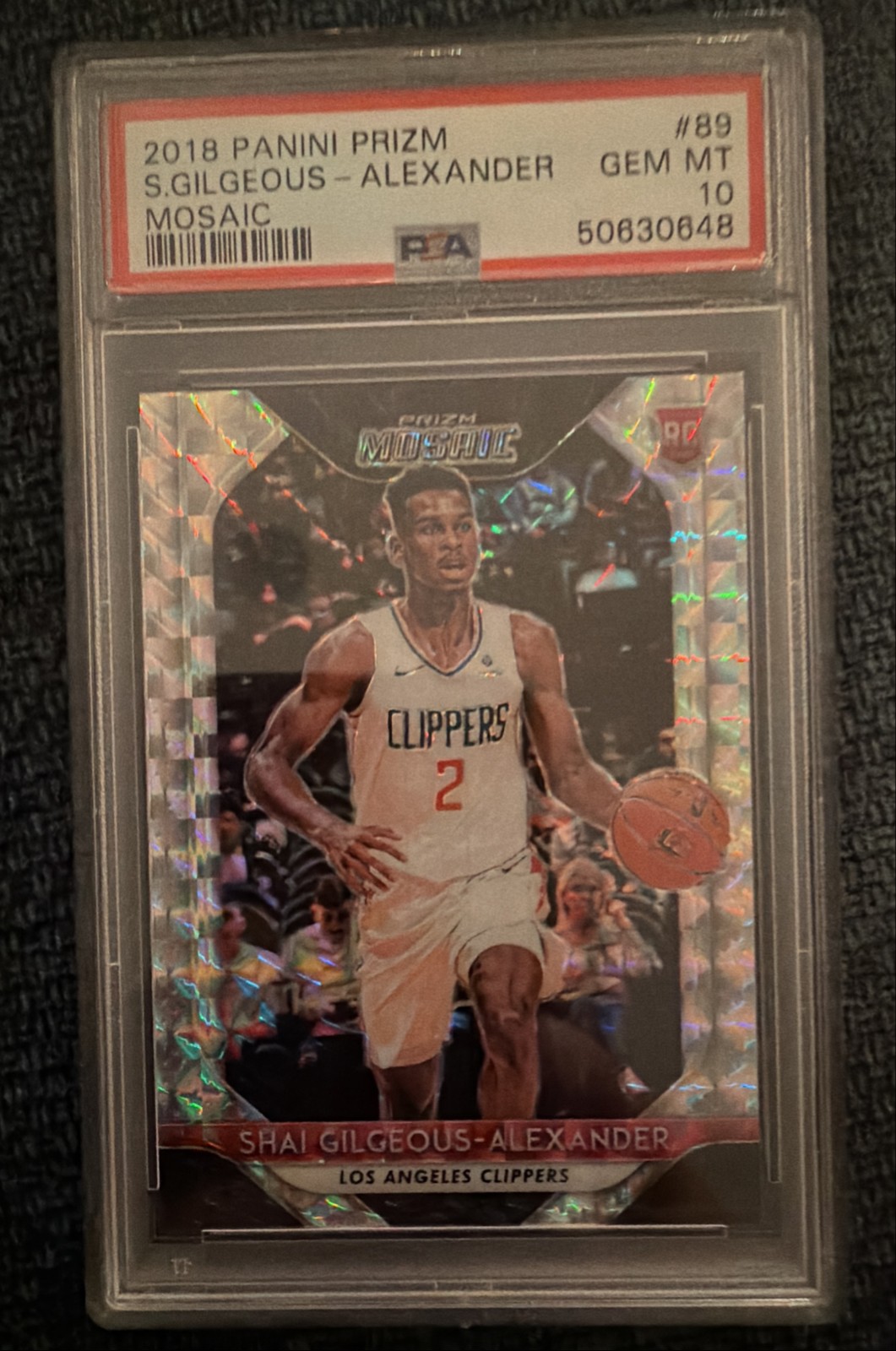 🔥🔥🔥Shai Gilgeous-Alexander ROOKIE PSA 10 🔥🔥2018-19 Panini Prizm Mosaic
