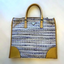 Rare Excellent Condition PRADA Tweed Bag Made in Italy From Japan Prada