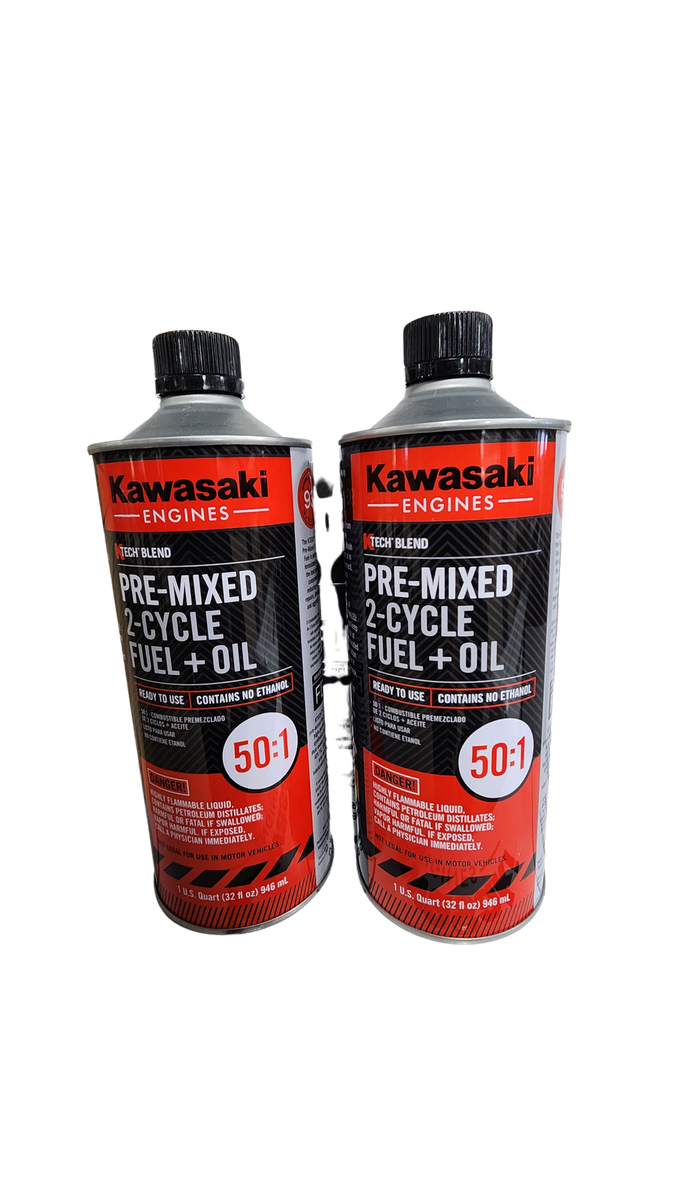 2 Pack Kawasaki 99969-6559 Pre-Mixed 50:1 Ethnal free Fuel Oil 2