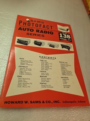 Sams Photofact Audo Radio Series  AR 138     February 1973