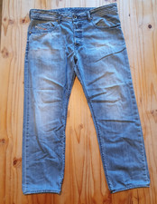 Diesel Buster Jeans Men W36L27 Blue Regular Slim Tapered Button Fly Stretch 840L
