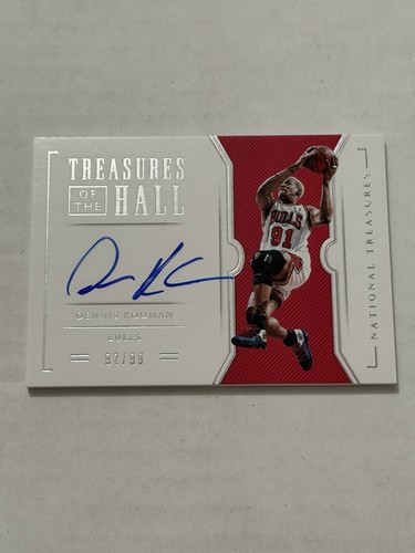 2018-19 National Treasures Dennis Rodman 92/99 Treasures Of The Hall OnCard Auto