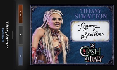 Tiffany Stratton Blue Marble Signature Iconic - Topps Slam WWE Clash In Italy 26