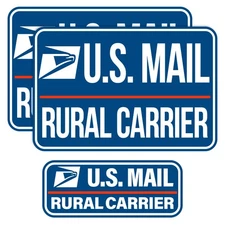 3 Pack Heavy Duty U.S. Mail Delivery Driver Magnetic Signs Rural Delivery Carrie