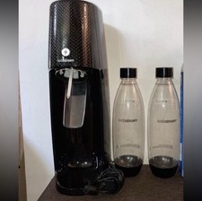 Sodastream Sparkling Water Seltzer Soda Machine Maker - Black 2 Bottles (EUC)