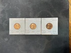 United States 1956-1958 Lincoln Wheat Cents Proof Red UNC 3 Coin Lot. 11765