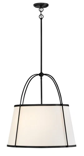 Hinkley Lighting 4895 Clarke 4 Light 25"W Pendant - Black / Off-White - Picture 8 of 12