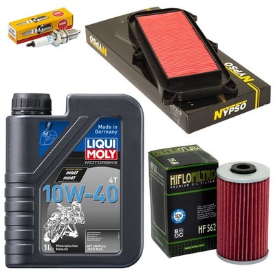 Wartung Set Ölfilter Öl 1L Luftfilter Zündkerze für Kymco Dink 125 DD T900 15-17