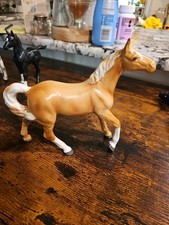 Figurine cheval palomino vintage Art Line Japon milieu du siècle céramique animal figurine