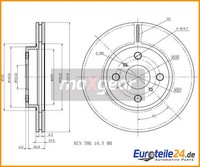 2 St. Bremsscheibe Maxgear 19-0970 Vorderachse FüR Toyota