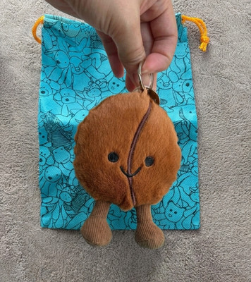 Jellycat Coffee Bean Plush Keychain Stylish Daily Bag Charm Unique Gift Idea NWT