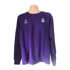 REAL MADRID 2016/2017 PURPLE FOOTBALL SWEATSHIRT CHAMPIONS LEAGUE ADIDAS LARGE
