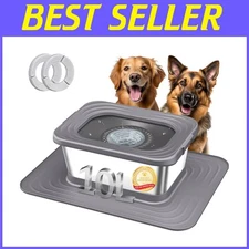 XL Dog Water Bowl with Silicone Mat - No Spill, Anti-Splash
