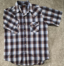 Plains Western Wear Men's Western Plaid Short Sleeve Pearl Snap Button-Up L