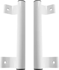 Sliding Door Handle 8 in Metal Barn Pull Replacement - 2 Pack White Patio Handle
