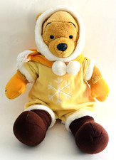 Vintage Disney Winnie the Pooh Bear Plush toy in Snowsuit winter outfit 16''