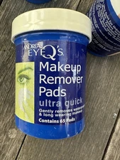 3 Packs Andrea Eye Q's Ultra Quick Makeup Remover Pads Waterproof Makeup 65 Ct.