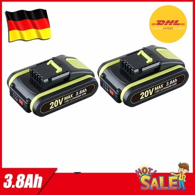 2X 3800mAh 5,0Ah 7,0Ah 20V MAX Akku Für Worx Ersatzakku WA3553 WA3556 WA3551