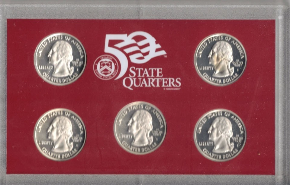 2004 S Proof State Quarter Set 90% Silver Box but No COA US Mint 5 Coins! - Image 2 of 3