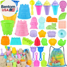 Jouets de Plage pour Enfants Tout-Petits, Jouets de Château de Sable avec 4 Seaux de Plage et Pelles, 