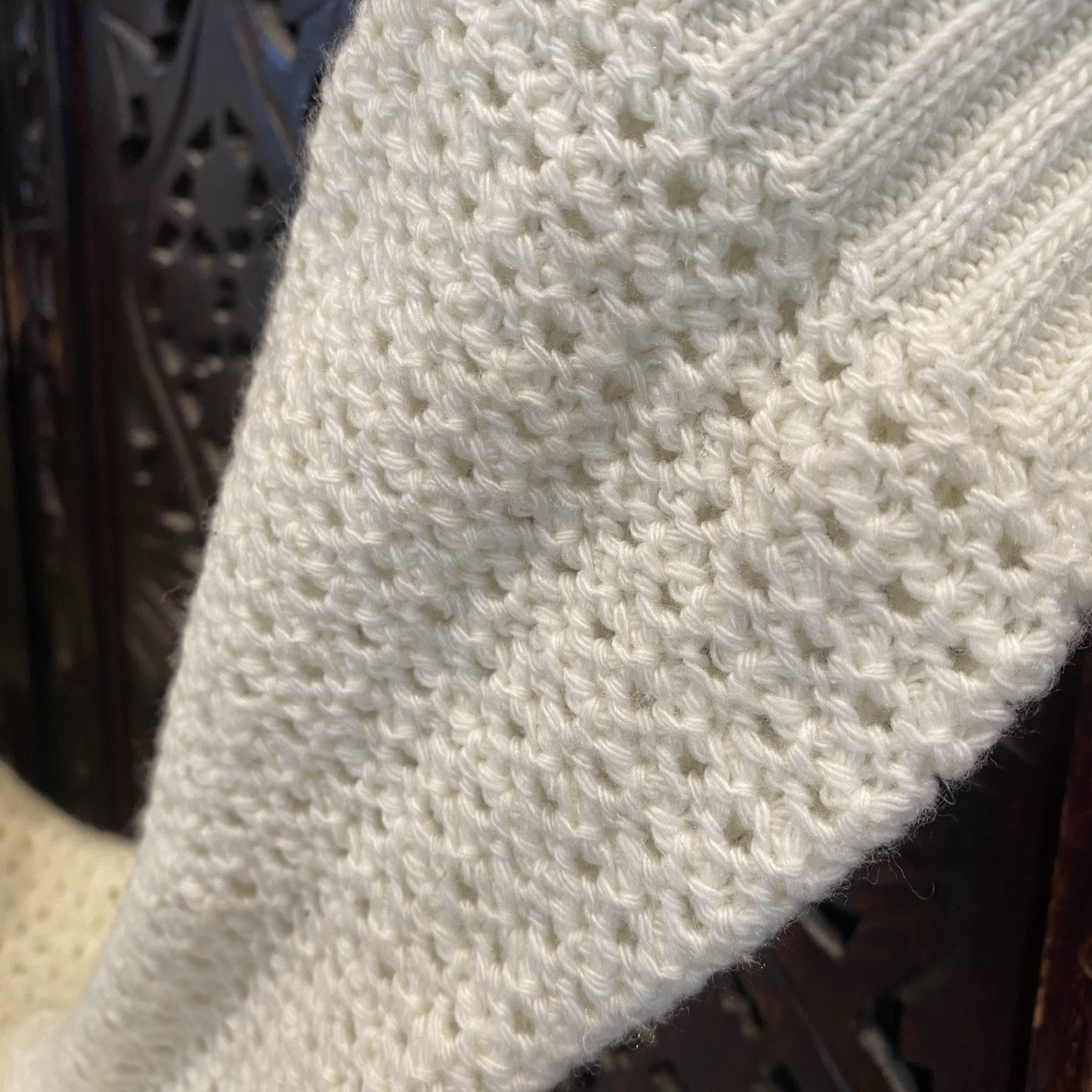 Lovestitch Wool Angora Open Front Cardigan Womens M Ivory Boho Cottagecore