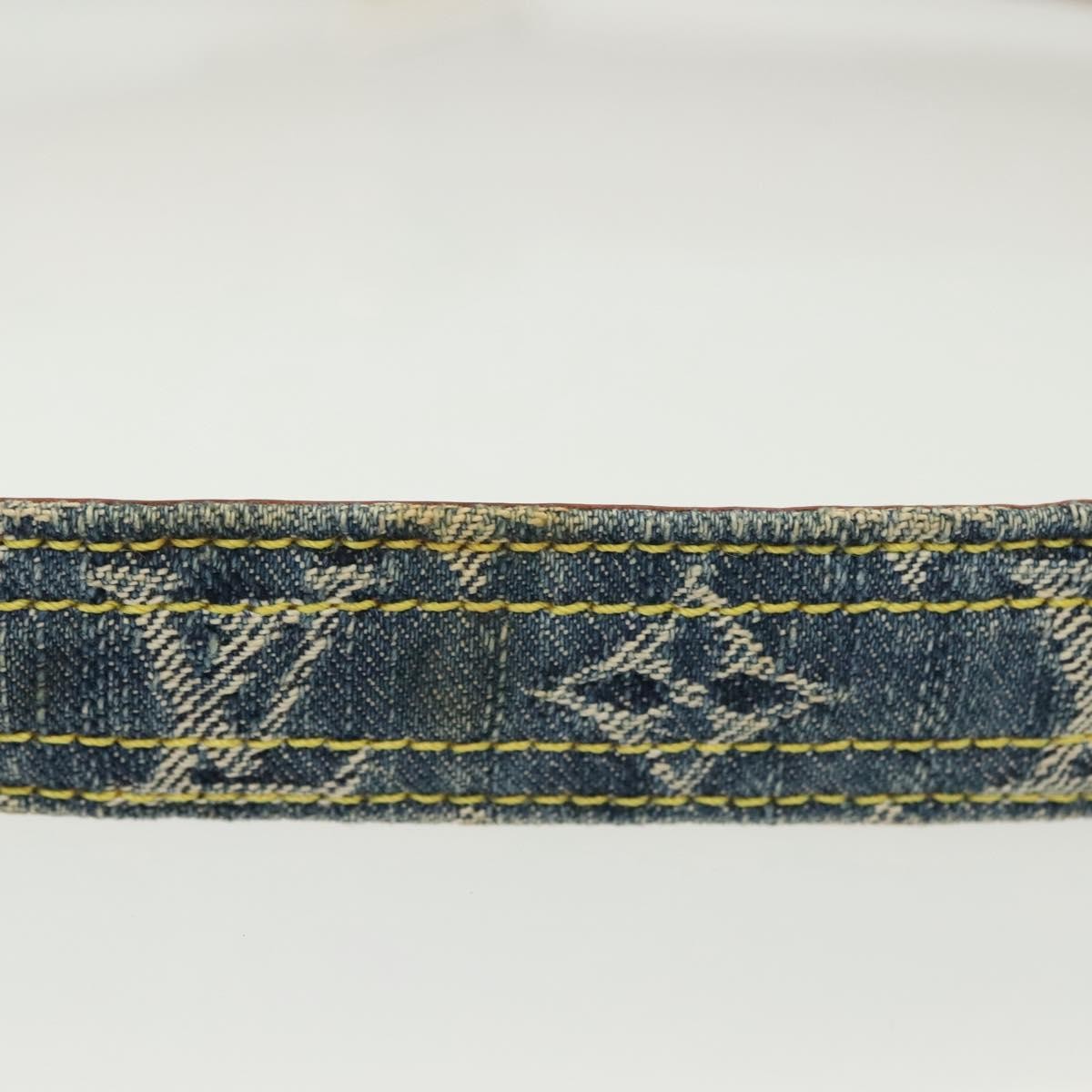 LOUIS VUITTON Monogram Denim Ceinture Belt Blue M6921U LV Auth