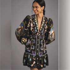 Farm Rio Winter Garden Mini Dress in Medium Anthropologie