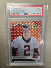 2021 Panini Mosaic Evan McPherson Rookie Orange Reactive Prizm PSA 9 Color Match