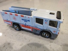 2025 Matchbox Scania P 360 Fire Truck White Rescue EMT Engine Truck Diecast Toy