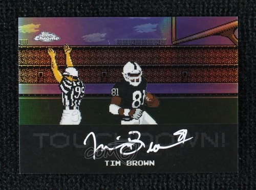 Tim Brown #TA-TB 2025 Topps Chrome Tecmo Autograph card