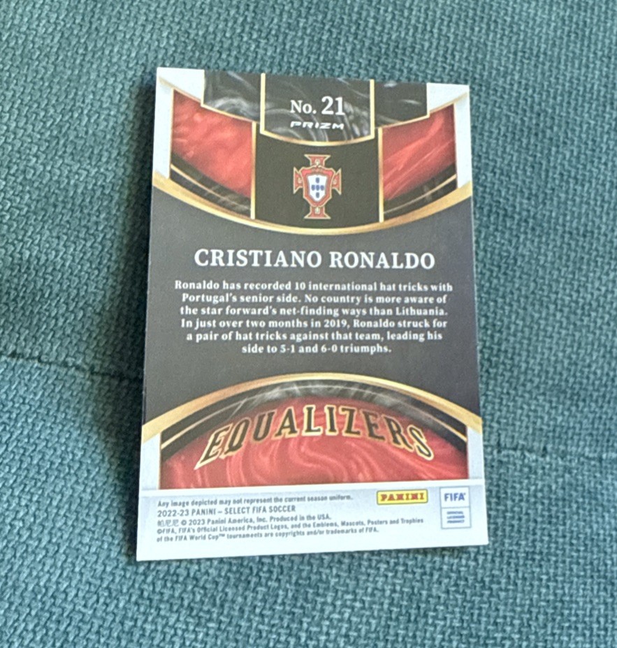 Cristiano Ronaldo 2022-23 Panini Select FIFA #21 Equalizers Insert Silver Prizm view 2