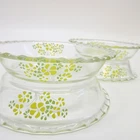 Vintage Iwaki PYREX Ovenware Glass Small Dishes Set of 4 Japan Yellow Flower