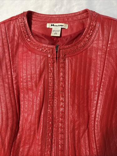 Chaqueta roja tejida de cuero NVGARD COLLECTION para mujer talla grande M 10-12 - Imagen 19 de 21