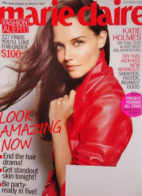 Marie Claire Magazine Katie Holmes Women's Fashion Skincare Hair Tips 2011