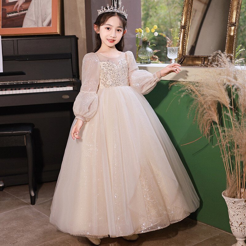 Children Girl Dress Long Sleeve Girl Birthday Princess Dress Performance Costume | eBay Children Girl Dress Long Sleeve Girl Birthday Princess Dress Performance Costume | eBay