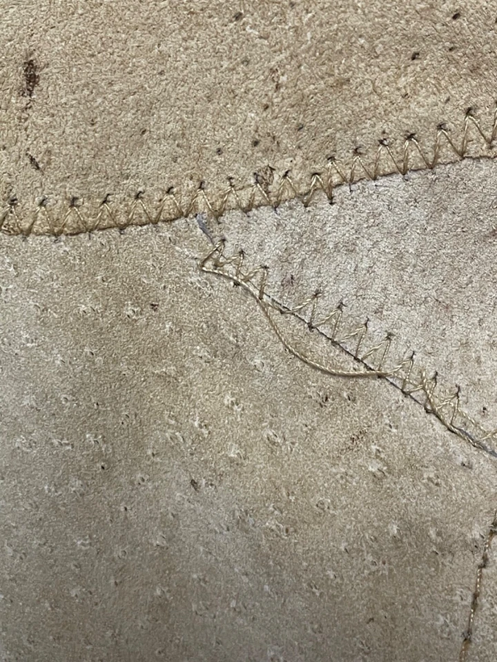 Chaqueta Bomber Italiana Stone Cuero Genuino Patchwork Gamuza Talla XL Foto 3 de 4