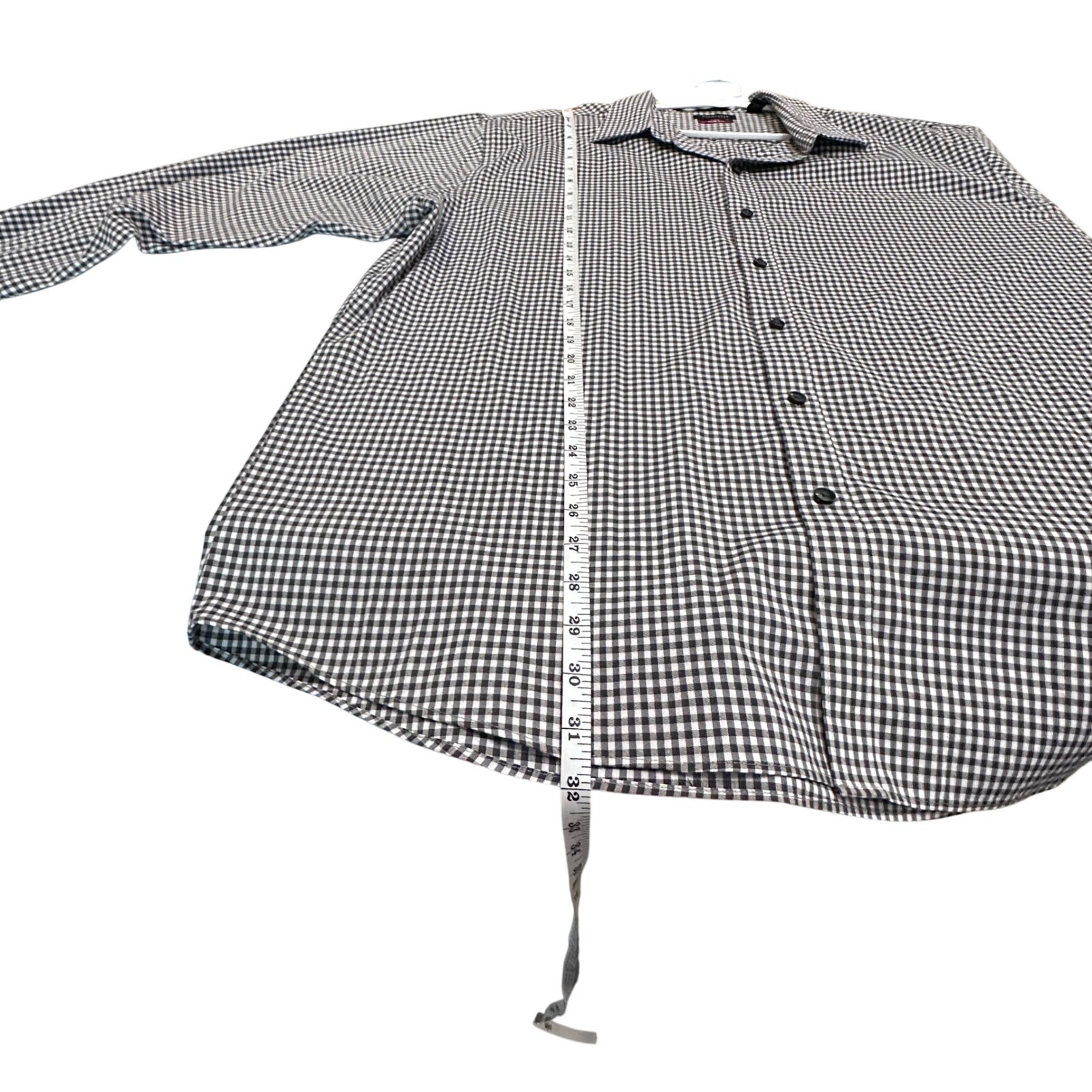 Gingham Checkered Button Down Long Sleeve Shirt M… - image 10