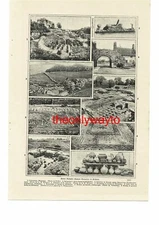 British Roman Archaeological Remains, 9 Views, Book Illustration (Print), c1907