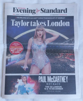 Evening Standard Collector  Issue Taylor Swift , Tube Map Taylor's Version,Eras