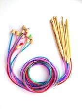 12 Bamboo Afghan Tunisian Crochet Hooks Finish Weave Knitting Crochet Plastic