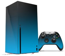 Skin Set for XBOX Series X Smooth Fades Neon Blue Black