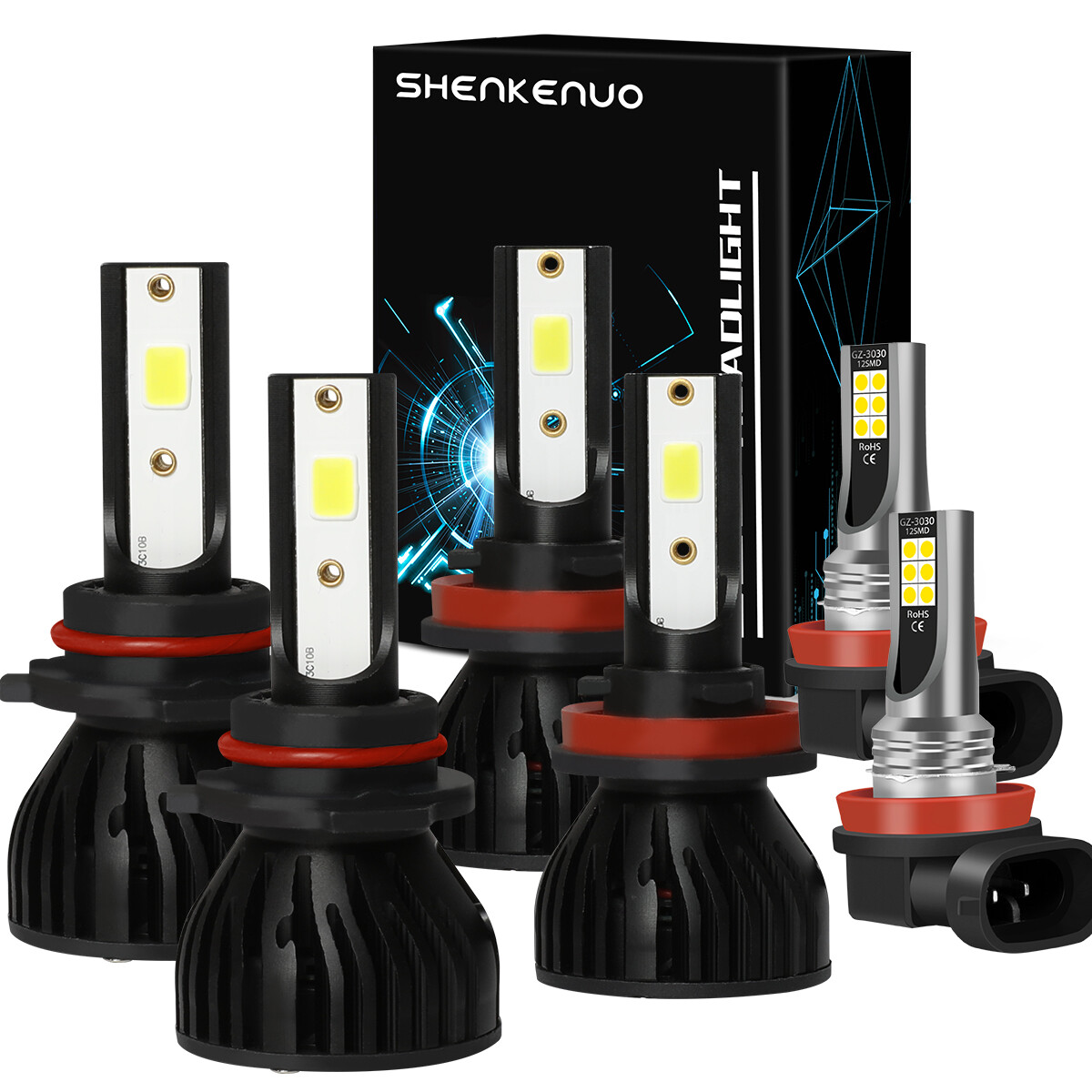 6x For Jeep Grand Cherokee Utility 4-Door 2012-2018 LED Headlight Foglight Bulbs