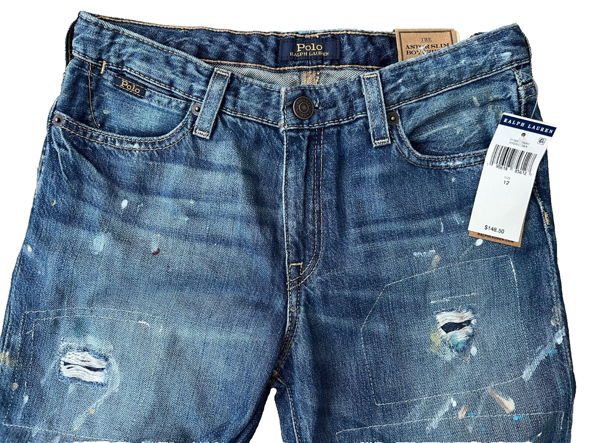 Polo Ralph Lauren Girls The Astor Slim Boyfriend Paint Splatter