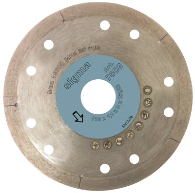 Disque Diamanté SIGMA Pour Grès, Marbre, Verre - Mono-cuisson, Compatible Ponceuses