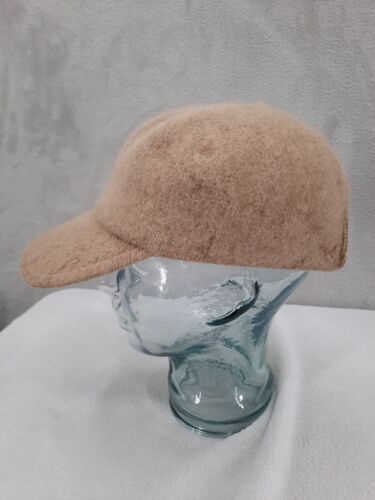 Beige Tan Olefin Angora Blend Hook & Loop Adjustable Baseball Hat by Betmar - Picture 3 of 7